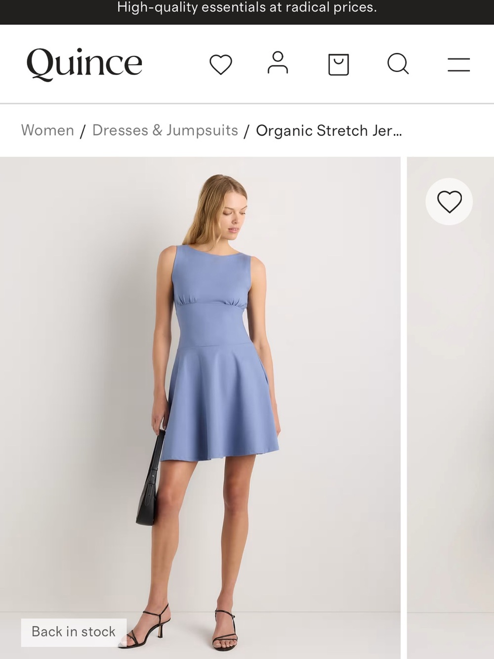 Quince Periwinkle Sleeveless Fit & Flare Dress